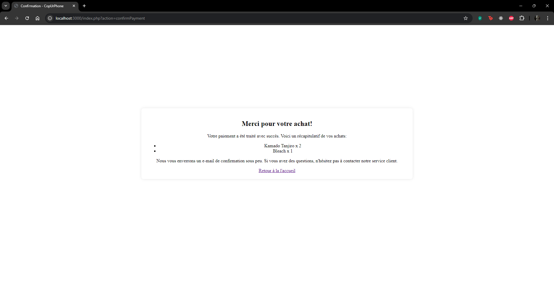 Screenshot Projet 2