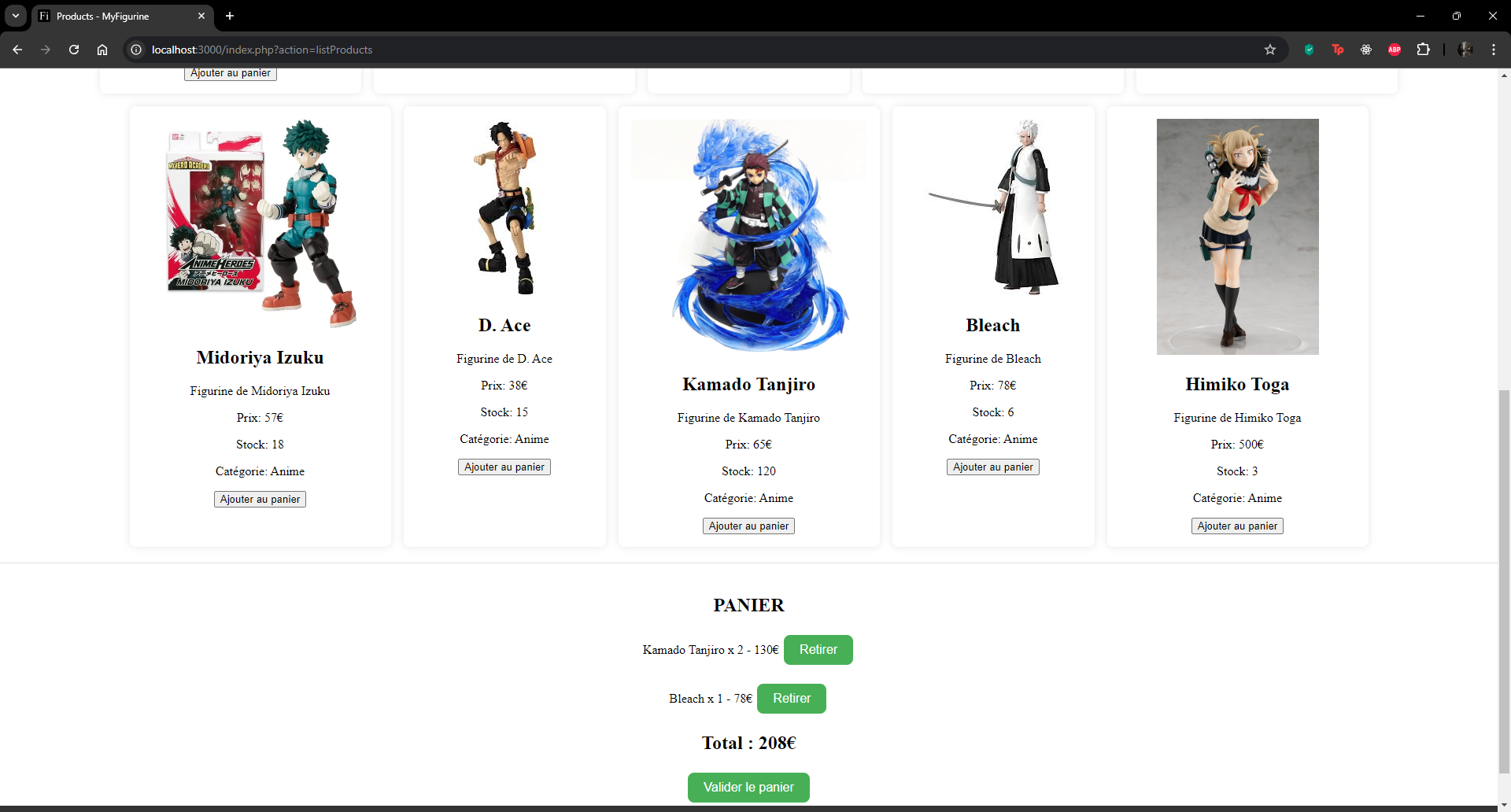 Screenshot Projet 2