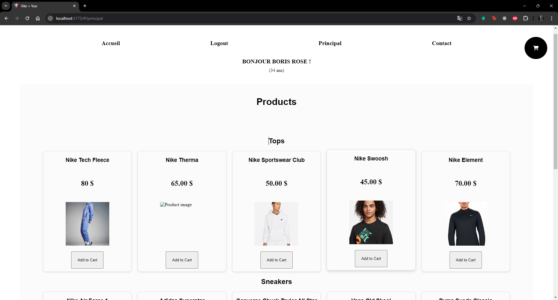 Screenshot Projet 5