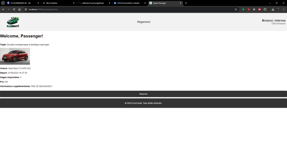 EcoCovoit Screenshot